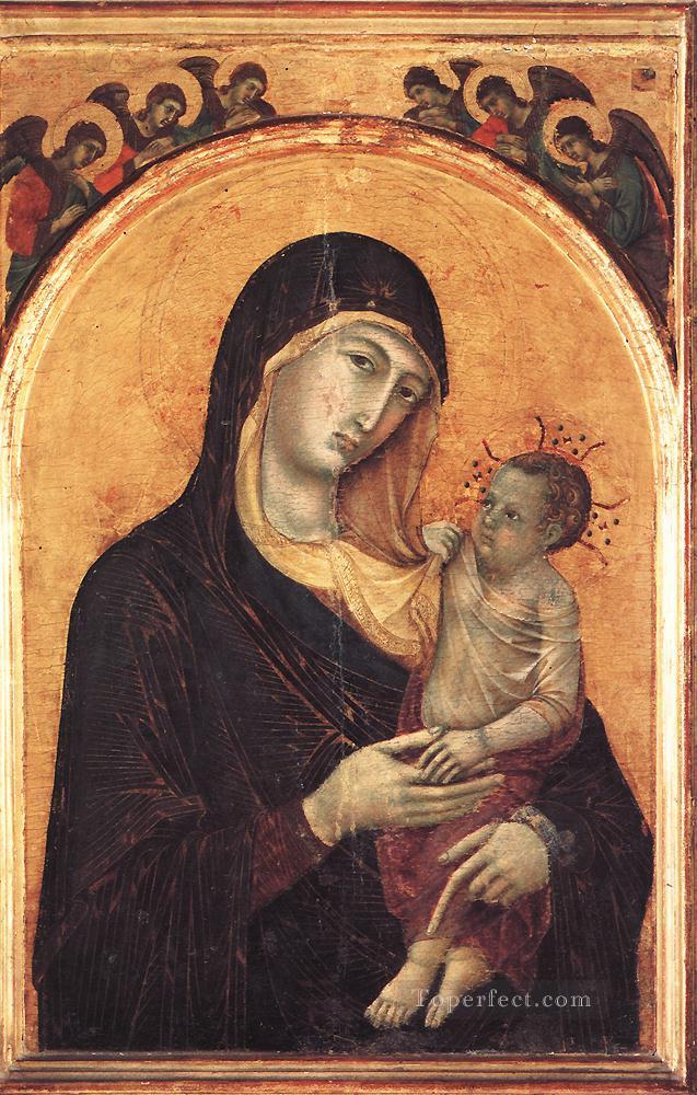 Madonna and Child with Six Angels Sienese School Duccio Oil Paintings